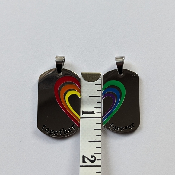 Together Forever Rainbow Heart Dog Tags - Picture 6 of 10